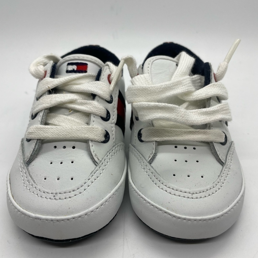Vintage 90s Tommy Hilfiger TH Baby Crib Shoes Size 4 White 9m‌‌‌‌‌‌‌